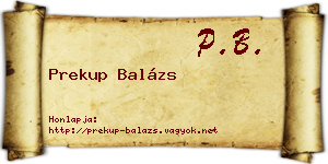 Prekup Balázs névjegykártya